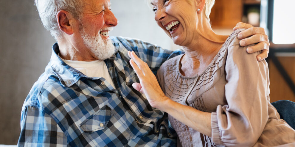 Smiling senior couple