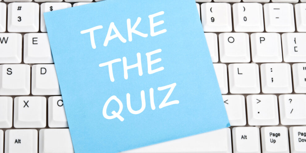 Take the quiz message on keyboard