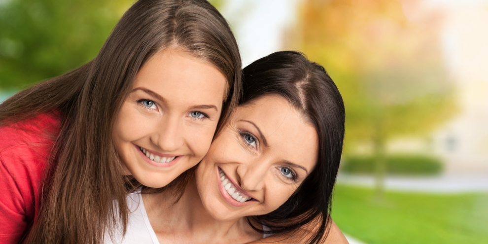 Mother and daughter with nice smiles from Duncan, OK dentist